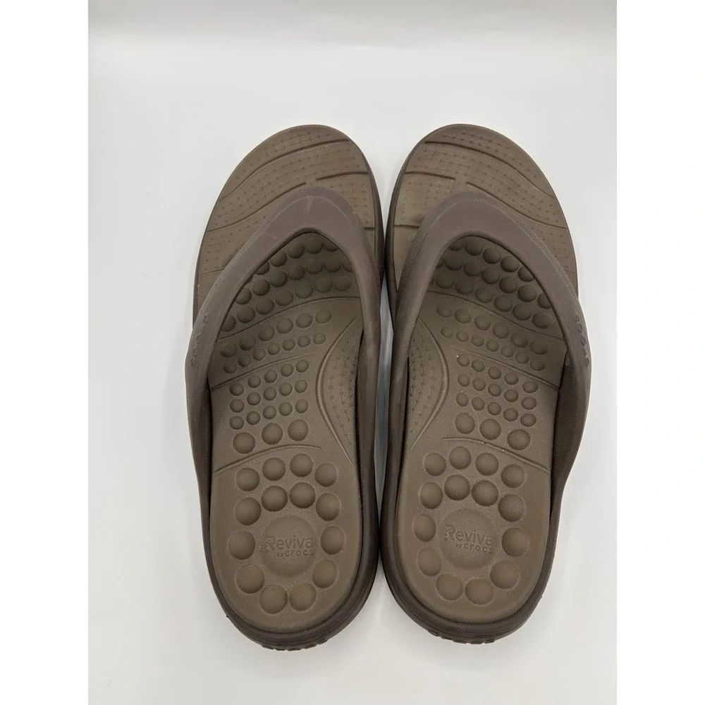 Crocs Men's Flip Flops Thong Sandals Brown Slip On Summer Size 11